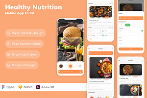 Healthy Nutrition Mobile App UI Kit, an UI Kit Template by Betush