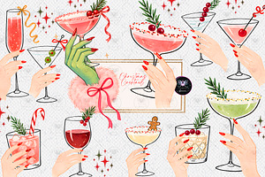Christmas Whimsical Doodles Clipart