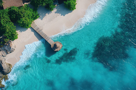 Experience a stunning tropical beach, a Photo by Tanuart