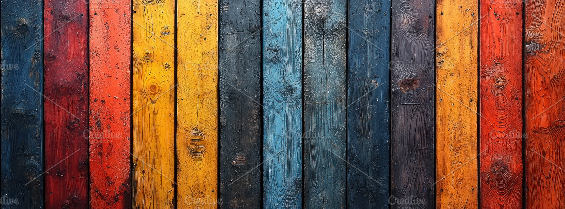 Colorful wooden boards in vertical arrangement with rainbow hues, a Food & Drink Photo by José Manuel Gelpi