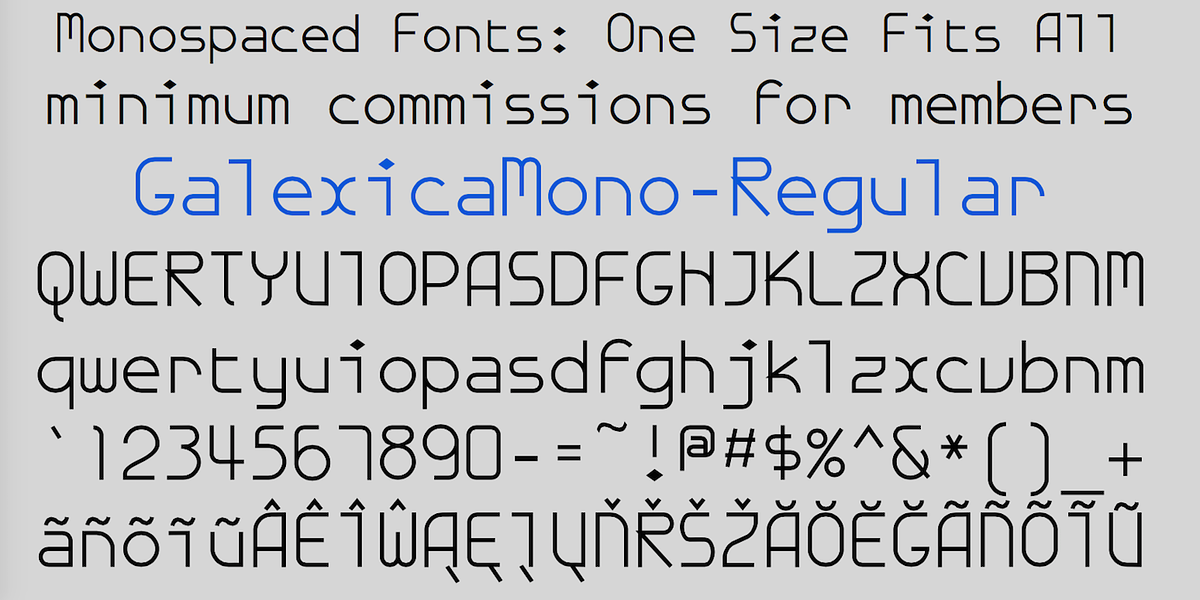 GalexicaMono, a Font by Ingrimayne Type (Photo 2 of 7)