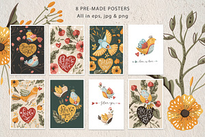 Birds & Flowers Spring Floral Bundle