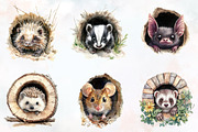 Funny Animals in Hole Clipart, an Illustration by RobertsArt (Thumbnail 6 of 7)