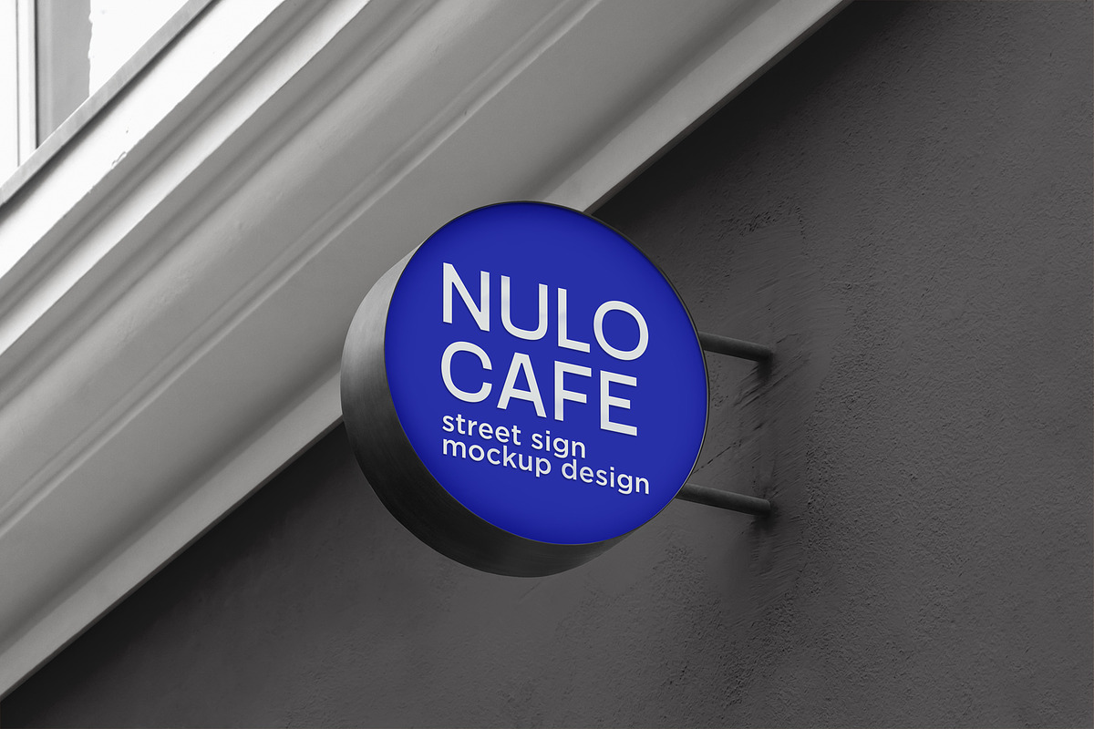 Round neon signboard mockup, a Product Mockup by eezo (Photo 5 of 6)