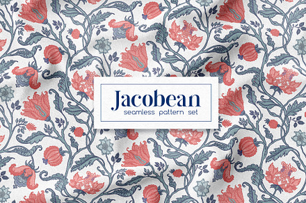 Jacobean Style Pattern Collection, a Pattern Graphic by Varvara Gorbash