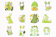 Spring Baby Bunny Clipart, an Illustration by DreamArtGraphic (Thumbnail 5 of 8)