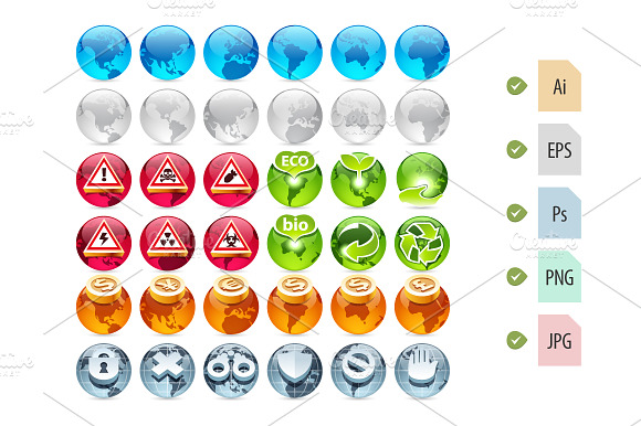 Set Of The Globe Icons