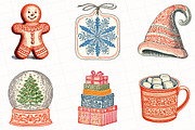 Christmas Doodle Sublimation Clipart, an Illustration by OK Design (Thumbnail 4 of 5)