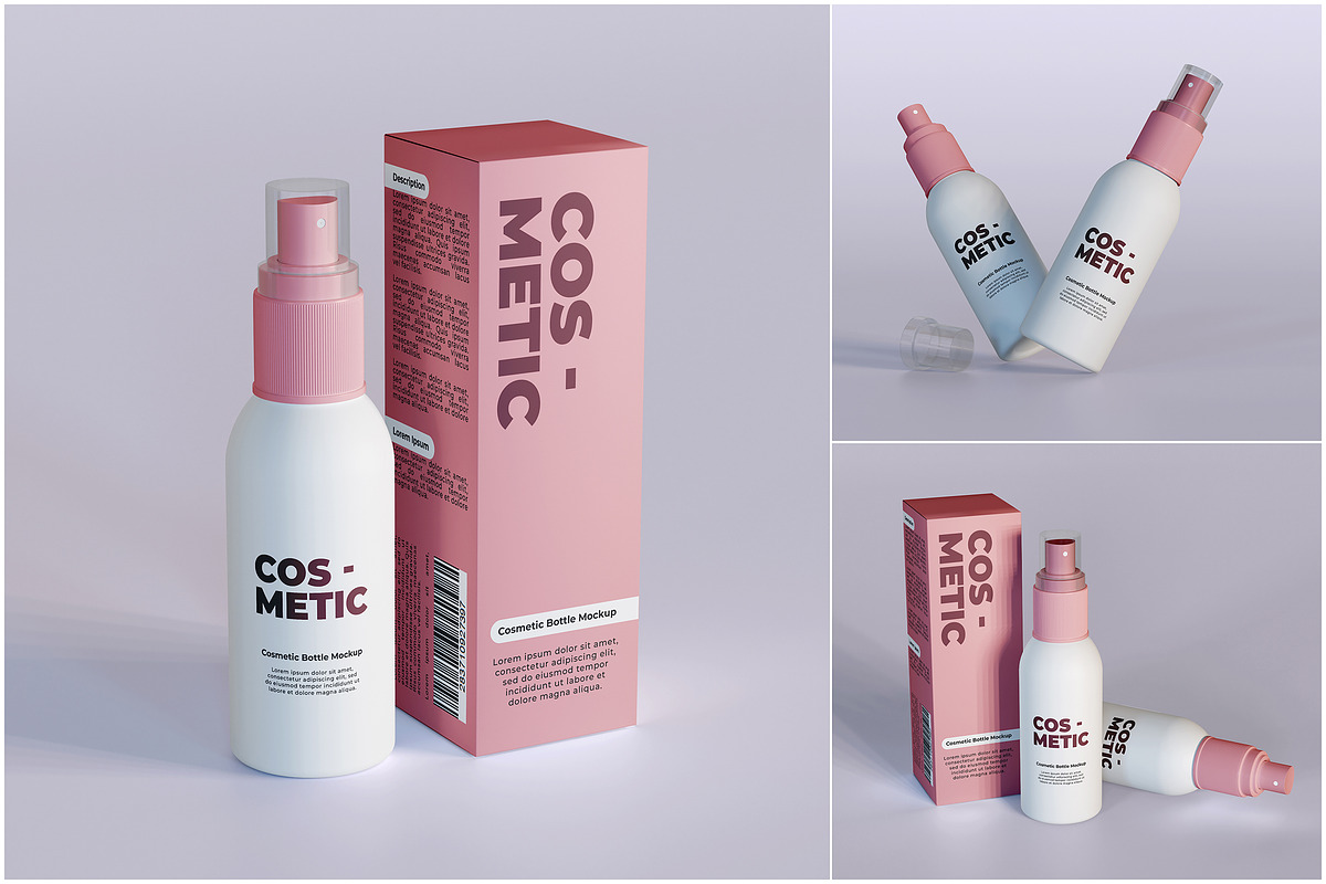 3 sets of Cosmetic Bottle Mockup, a Packaging Mockup by LOGTURNAL (Photo 1 of 4)