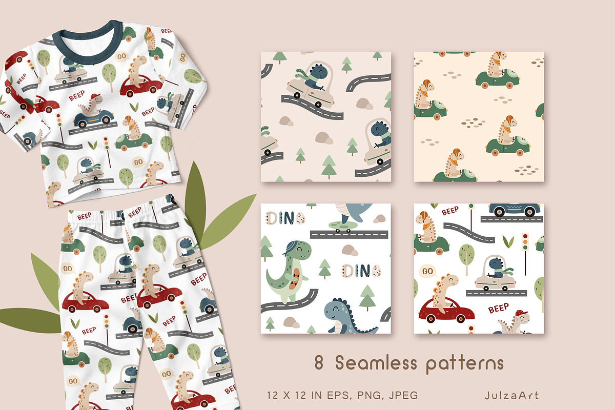 Dinosaurs drivers collection, an Animal Illustration by JulzaArt (Photo 5 of 9)