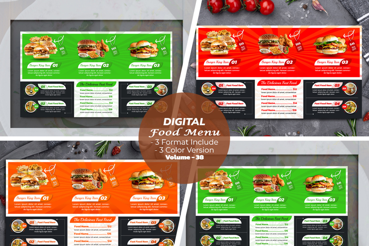 Fast Food Menu Design Template, a Stationery Template by MRI STUDIO