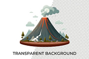 Volcano Clipart Pack PNG Graphics, an Education Illustration by QM_ART (Thumbnail 4 of 7)