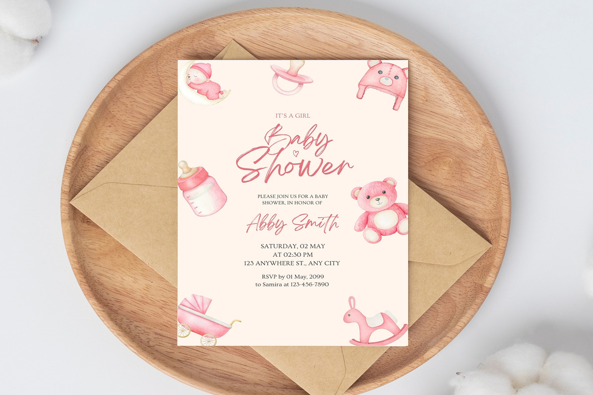 Watercolor Newborn Baby Girl Clipart, a Decorative Illustration by CropUp Creative (Photo 5 of 5)