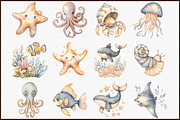 Cute Sea Animals Clipart, an Illustration by Sublimation Artist (Thumbnail 3 of 6)