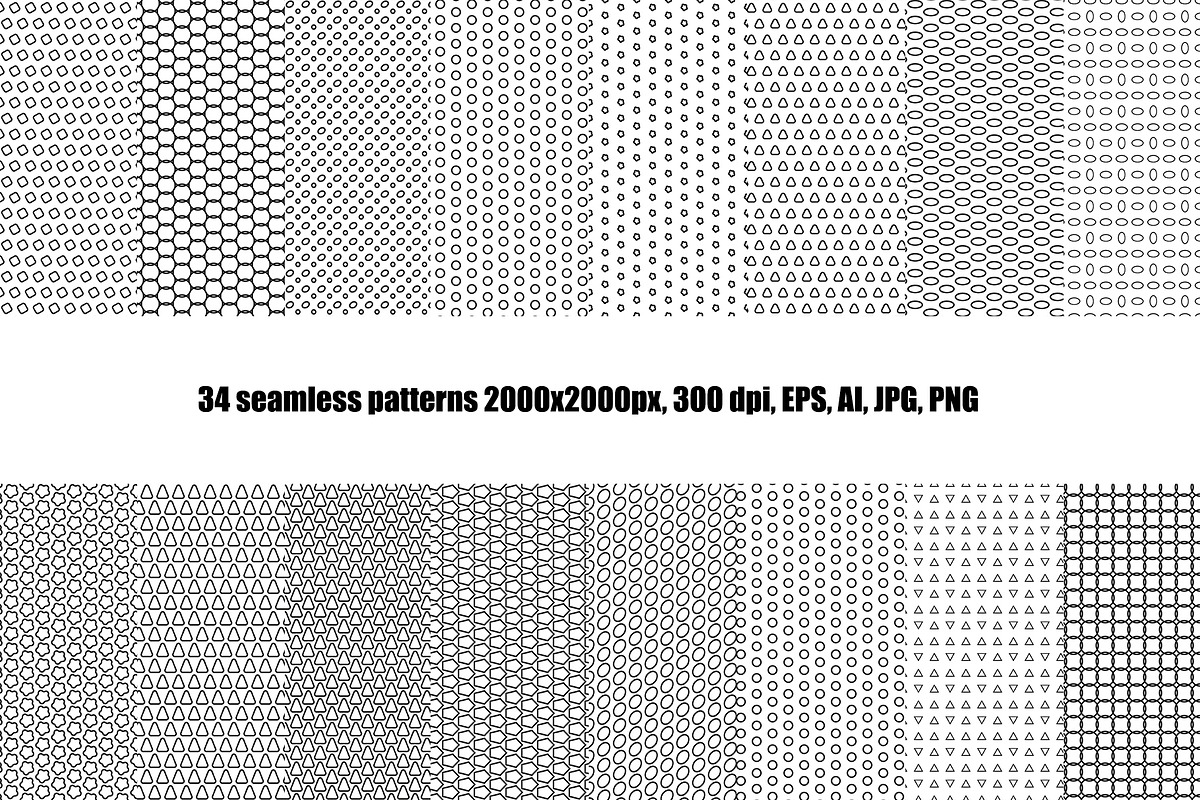 34 simple geometric patterns, a Pattern Graphic by Pollyksena (Photo 1 of 3)
