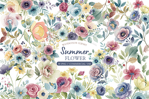 Pastel Wildflower Clipart Bundle, an Illustration by MockupWizard