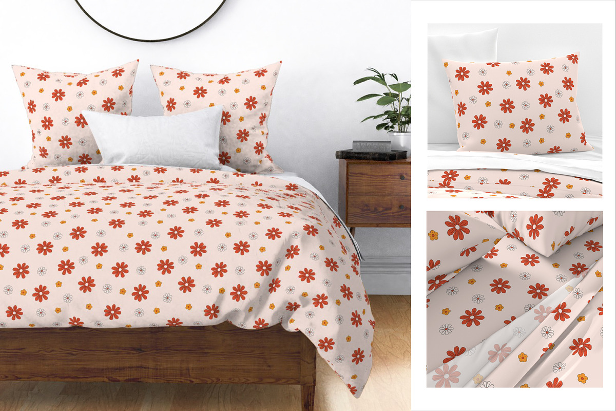 Retro Floral Patterns Collection, a Pattern Graphic by Viaireshop (Photo 5 of 5)