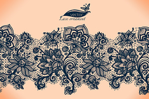 Lace ribbon seamless pattern