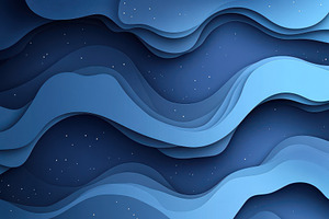 Abstract blue wave shapes background, an Abstract Photo by Pixeness Studio