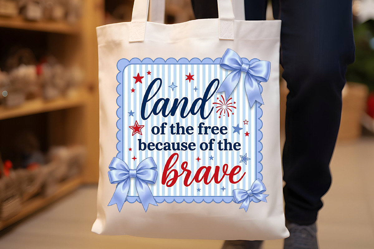 Preppy 4th of July Png, Land of Free, a Seasonal Illustration by Sublimation Artist (Photo 8 of 9)