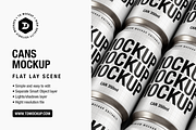 Cans Mockup - Flat Lay, a Packaging Mockup by TD Mockup (Thumbnail 1 of 3)