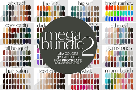 Procreate Color Palette Bundle, a Palette Add-On by Aure Design Co