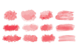 Red watercolor stains Vector, an Illustration by Tati_Kli