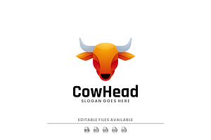 Modern Gradient Cow Head Logo Design, a Branding & Logo Template by Artnivora.Std