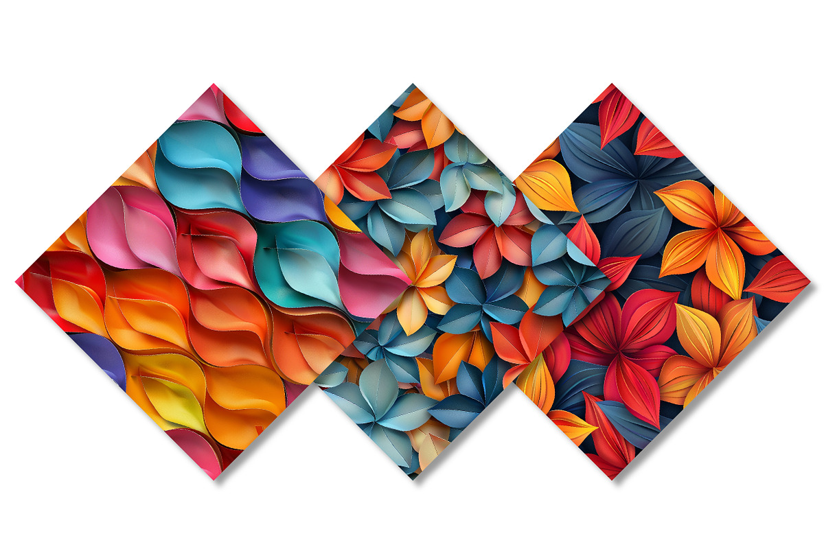 3D Floral Seamless Digital Paper, a Pattern Graphic by Canvas Craft (Photo 6 of 6)
