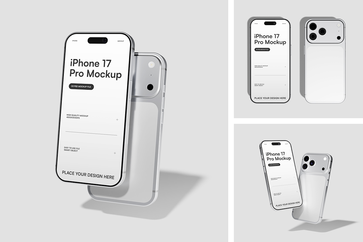 iPhone 17Pro Mockup, an iPhone Mockup by Cekal_std (Photo 1 of 4)