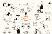 Cheers party celebration vector set, an Object Illustration by yabluko_draws (Thumbnail 5 of 5)