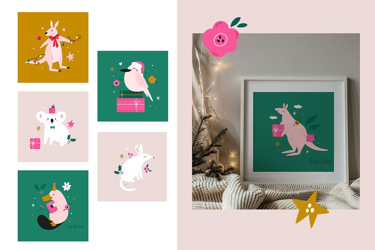 Christmas in Australia Holiday Set, an Animal Illustration by danceyourlife (Photo 5 of 10)