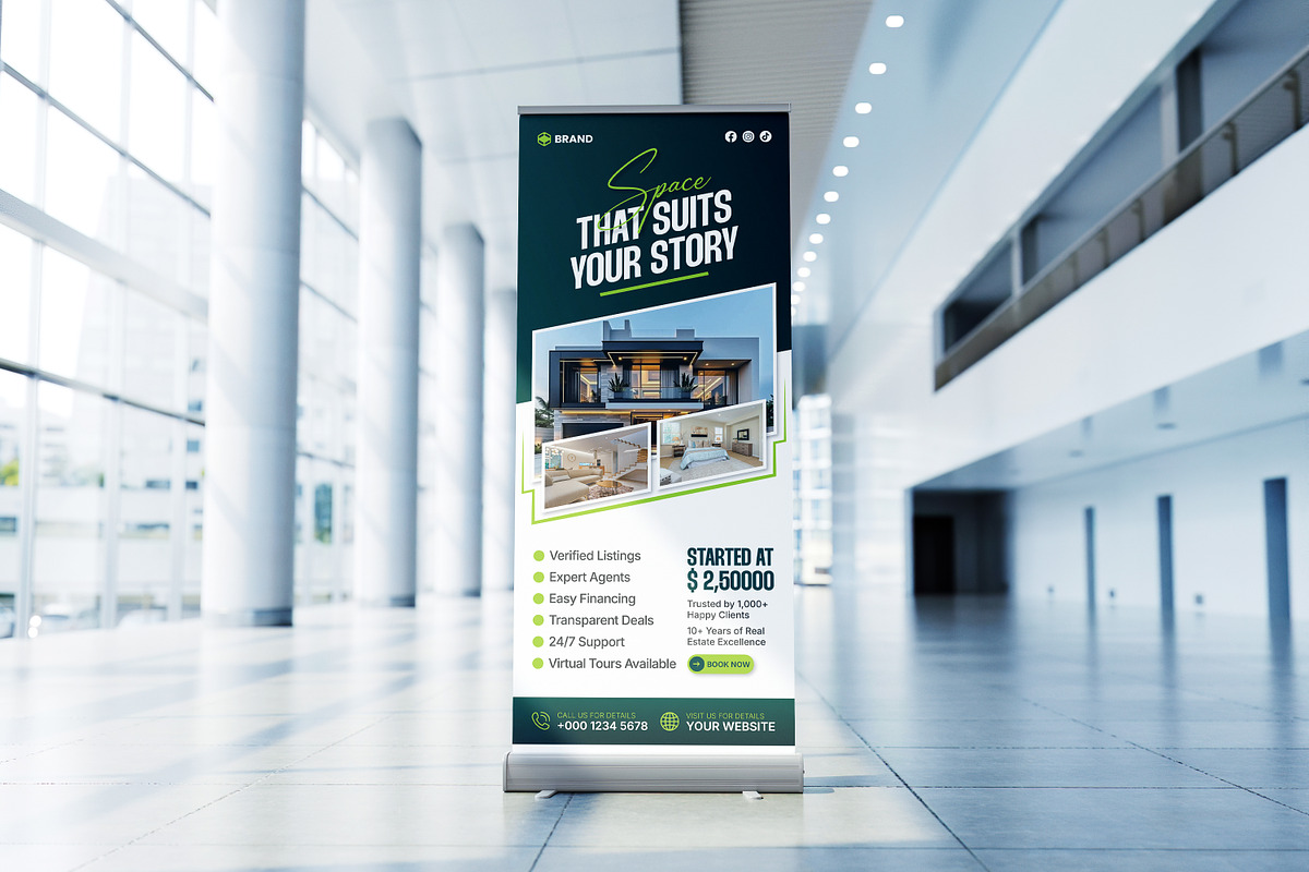 Real Estate Roll-Up Banner Template, a Poster Template by vectorlnk (Photo 2 of 5)