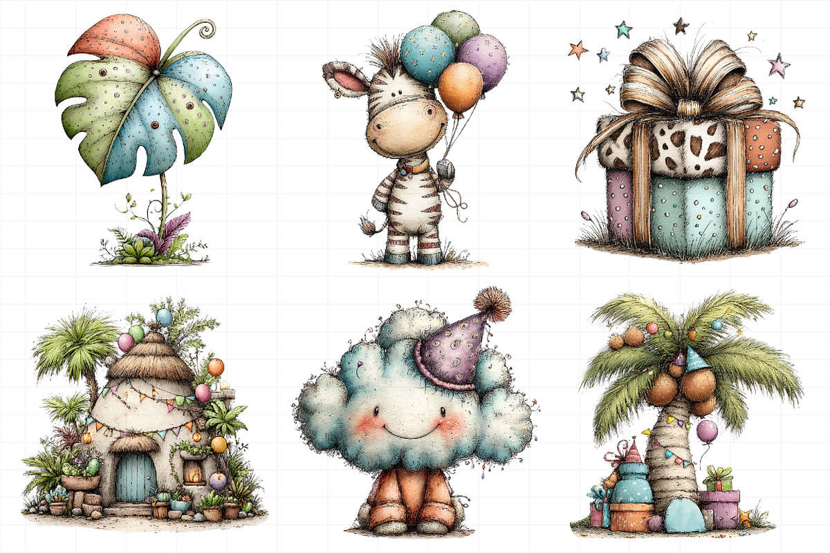 Watercolor Birthday Tropics Clipart, an Illustration by Daily.Designs (Photo 6 of 8)