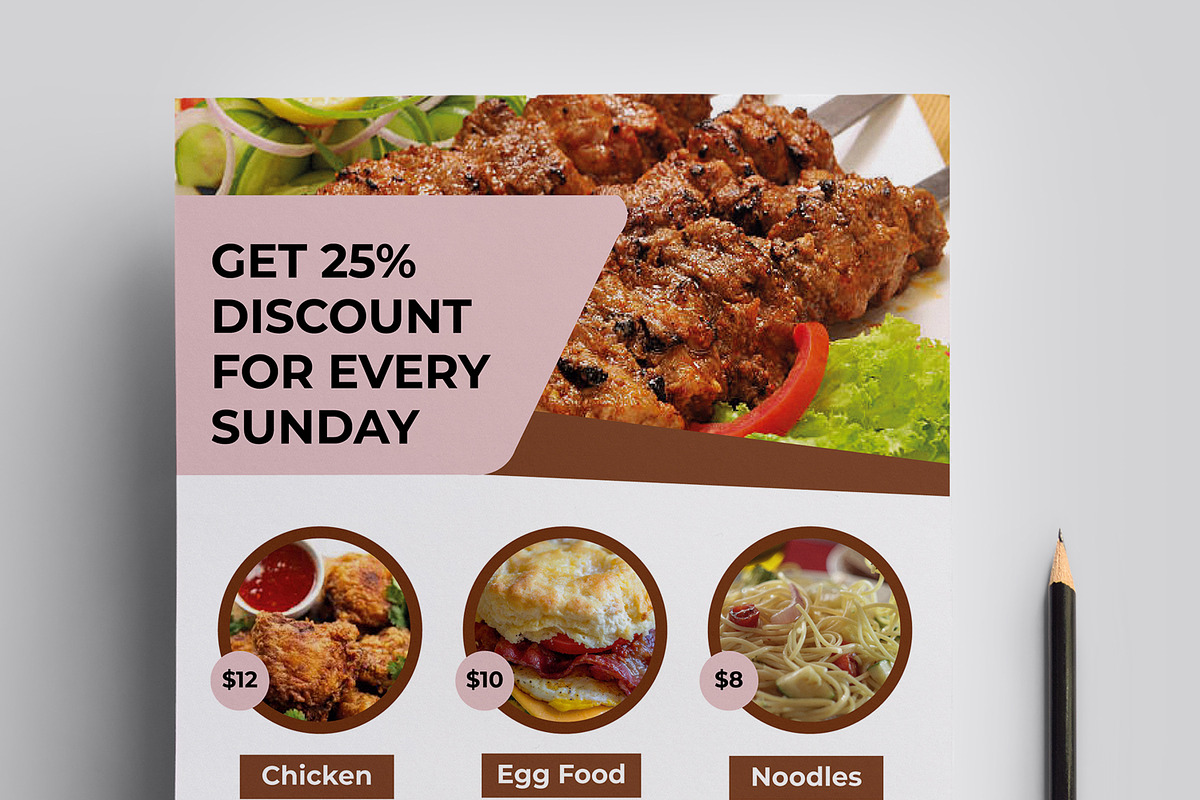 Food Flyer Design Template, a Flyer Template by MightyDesign (Photo 4 of 7)