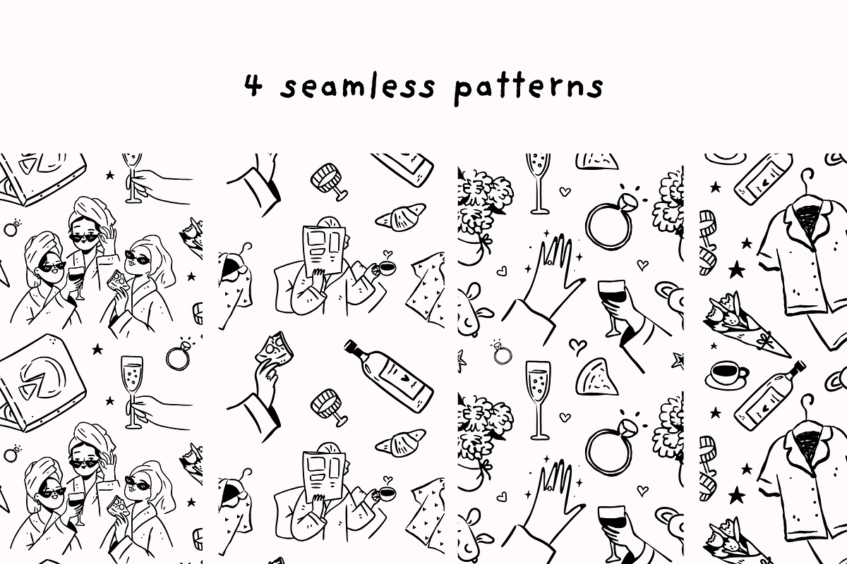 Whimsical bachelorette party clipart, a Decorative Illustration by Heartwarming Art (Photo 5 of 14)