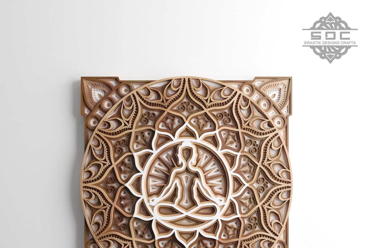 Buddha Mandala DXF File template, a Design Template by SwastikDesignsCrafts (Photo 2 of 4)