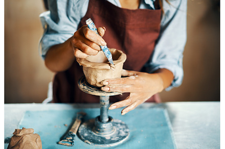 Female artist sculpts crafts with, an Arts & Entertainment Photo by Gladkov photography