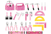 Pink Tools Clipart Bundle, DIY Tools, an Object Illustration by SugarPickle Clip Art (Thumbnail 3 of 3)