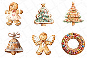Christmas Gingerbread Clipart Bundle, an Illustration by DreamPrint404 (Thumbnail 5 of 6)