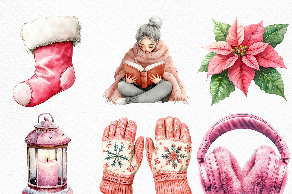 Blush Winter Clipart, an Illustration by Craft Nest (Photo 5 of 6)