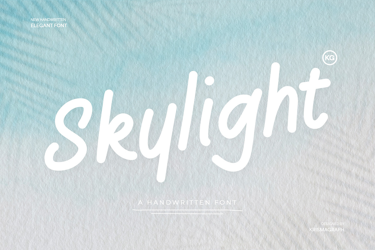 Skylight – A Handwritten Font, a Handwritten Font by Krismagraph (Photo 1 of 10)
