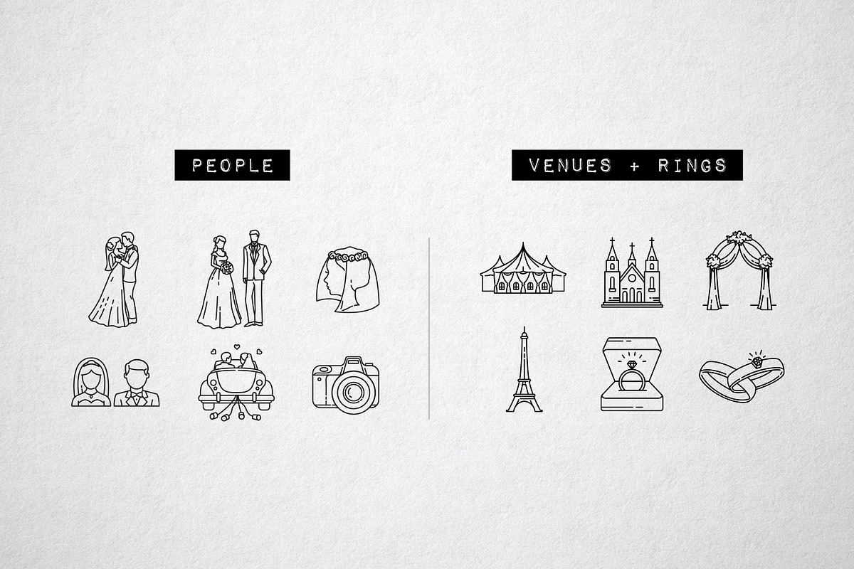 100 Wedding Icons Set - Expanded, an Outline Icon by Hatch Design Workshop (Photo 3 of 15)