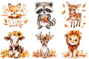 Autumn Cute Animals Clipart, an Illustration by CitraGraphics (Thumbnail 5 of 7)