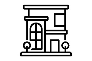 House premises black icon, an Outline Icon by Creative priyanka