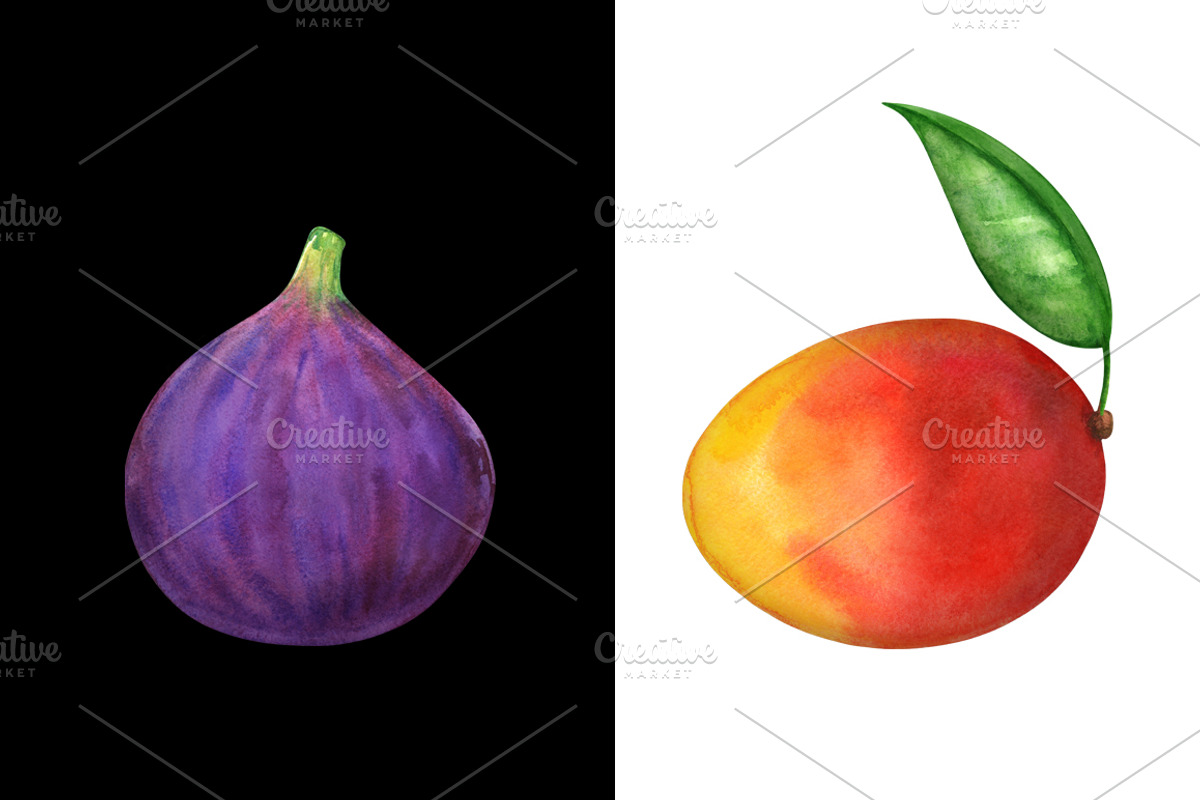 Watercolor set fruits and berries, a Food Illustration by Color_Brush (Photo 3 of 12)