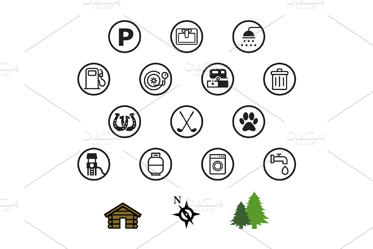 Campground Map Vector Icon Set, an Icon by The Roving Designer (Photo 2 of 4)
