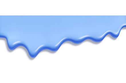 Glossy blue melt dripping ice cream