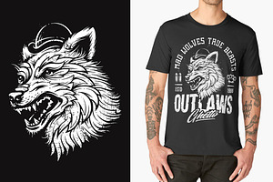 Ghetto Outlaws Grunge Wolf Art