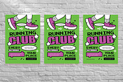 Green Doodle Running Club Flyer Set, a Flyer Template by Aiyari Graphic (Thumbnail 3 of 3)